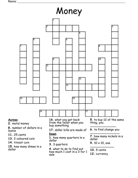 Money slangily crossword. Things To Know About Money slangily crossword. 
